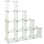 Staggered 10 Glass Cube Display