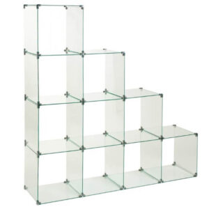 Staggered 10 Glass Cube Display