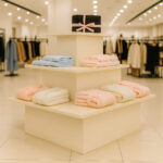 Cream 3 Tier Rectangular Island Retail Display