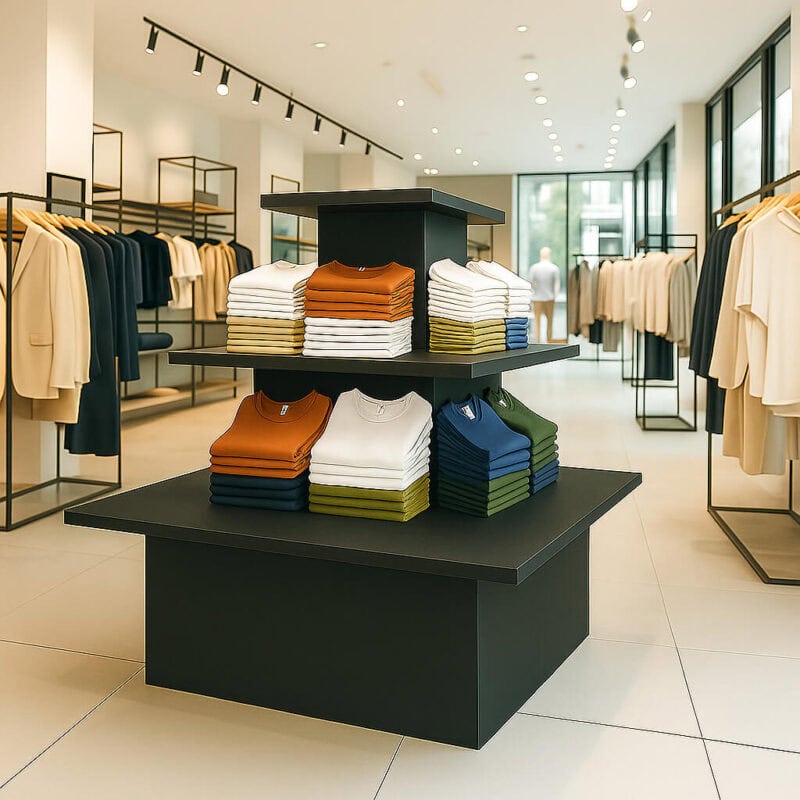 Black 3 Tier Square Island Retail Display