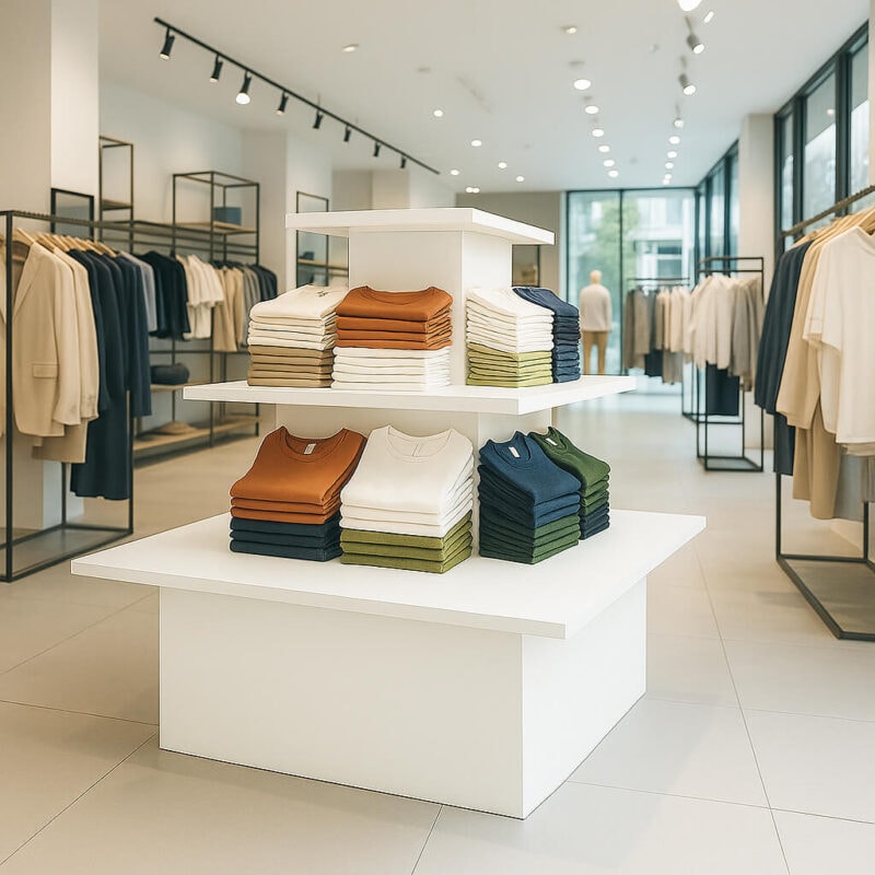 White 3 Tier Square Island Retail Display