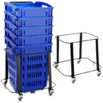 Trolley Basket Stacker shown with baskets