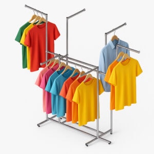 Clothes Rail Display Stand - 6 Straight Arms