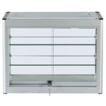 Aluminium Frame Glass Countertop Showcase 2 Shelves Front