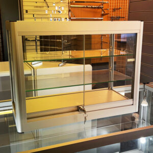 Aluminium Frame Glass Countertop Showcase 2 shelves In Shop
