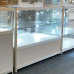 Aluminium & Glass Shop Storage Counter In Shop
