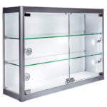 Aluminium Glass Wall Mounted Shop Cabinet