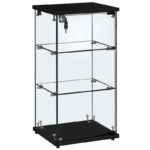 Black aluminium frame glass countertop showcase