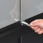 Black Aluminium & Glass Shop Storage Counter Lock