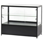 Rear Black Aluminium & Glass Shop Storage Counter