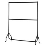 Black Centre Bar For Heavy-Duty Clothes Rail Empty