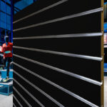 Black Slatwall Panel for shop fitting
