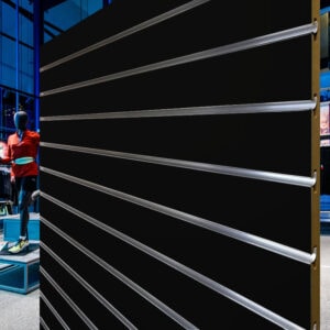 Black Slatwall Panel for shop fitting