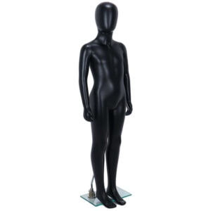Child Mannequin Unisex Egg Head Matt Black Tall