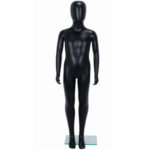 Child Mannequin Unisex Egg Head Matt Black Tall Front