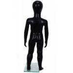 Child Mannequin Unisex Egg Head Matt Black Rear