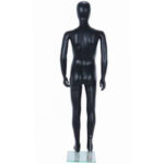 Child Mannequin Unisex Egg Head Matt Black Tallest Rear