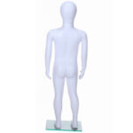 Child Mannequin Unisex Egg Head Matt White Medium Rear