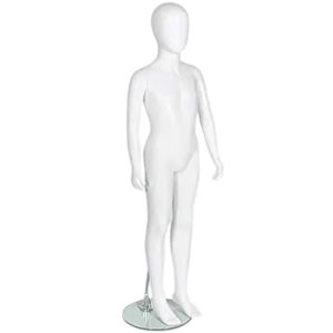 Child Mannequin Unisex Egg Head Matt White Tall