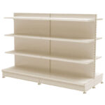 Cream Retail Gondola Shelving Joined