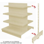 Double Sided Shelving Unit in Cream End Leg