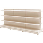 Double Sided Shelving Unit in Cream Conjoined