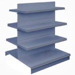 Double Sided Shelving Unit in Silver
