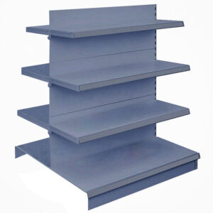 Double Sided Shelving Unit in Silver