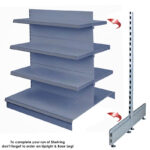 Double Sided Shelving Unit in Silver End Leg