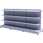 Double Sided Shelving Unit in Silver Conjoined