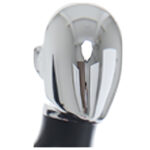 Female Chrome Egg Head Mannequin Matt Black Head