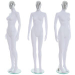 Female Chrome Egg Head Mannequin Matt White