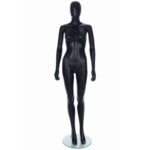 Female Egg Head Mannequin Matt Black Front