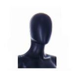 Female Egg Head Mannequin Matt Black Head