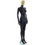 Single Female Gold Egg Head Mannequin Matt Black