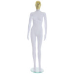 Single Female Gold Egg Head Mannequin Matt White