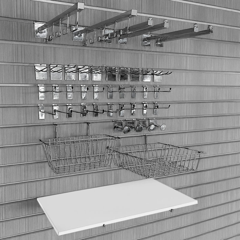 Garage Storage Pino-Grey Slatwall Kit 6 Panels