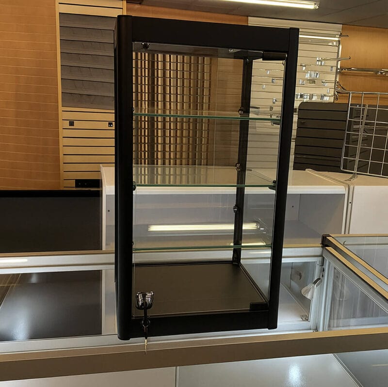 Countertop Glass Showcase Black (Large) - Uni-Shop Countertop Glass Showcase Black (Large)