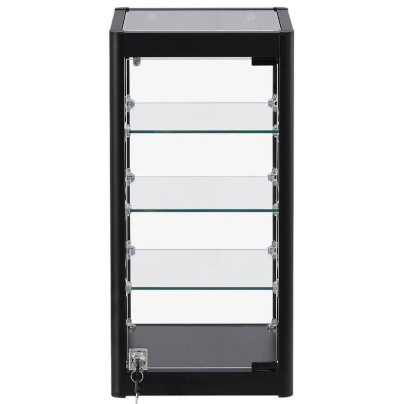 Countertop Glass Showcase Black front view (Large)