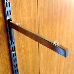 Twin Slot Chrome Straight Glass Shelf Arm