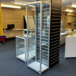 Glass Tower Shop Display Cabinet In Office