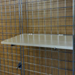 MDF shelf designed for Gridwall in maple melamine finish
