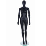 Lady Egg Head Mannequin With Ears Matt Black Front