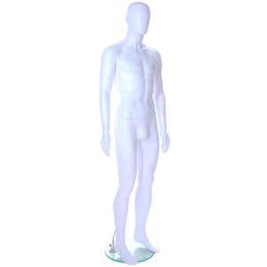 Male Egg Head Mannequin With Ears Matt White