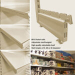 Cream Retail Wall Shelving Unit Shelves