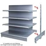 Silver Gondola Units with Shelves & End Piece