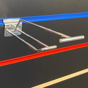 Slatwall Euro Hooks With Overarm And Ticket Holder