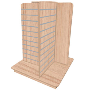 Aurora Oak 4 Way Slatwall Gondola Display Island