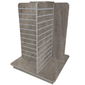 Slatwall Gondola 4-Way in Concrete Finish with Aluminium Inserts