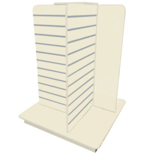 Slatwall Gondola 4-Way in a Coral Finish with Aluminium Inserts